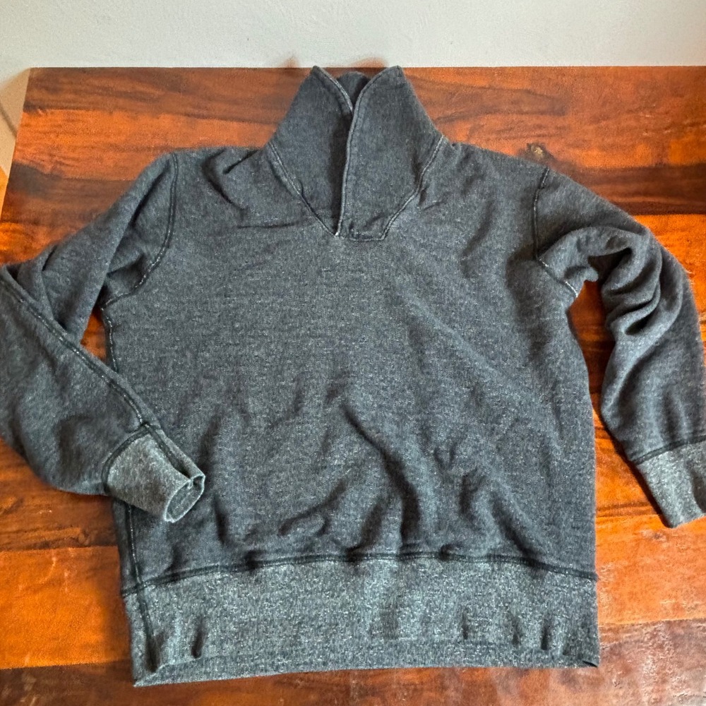 National Athletic Goods Mens Shawl Collar Sweatshirt Charcoal Marl Size 42 L